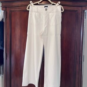 Maeve by Anthropologie Colette Linen Blend Pants Size 28/6 Cropped Patch Pockets